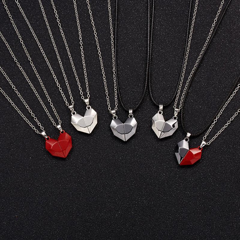 Cheky - Creative Magnet Necklace Love Heart Broken Men And Women