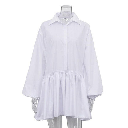 Cheky - Puff Sleeve Shirt Dress Women