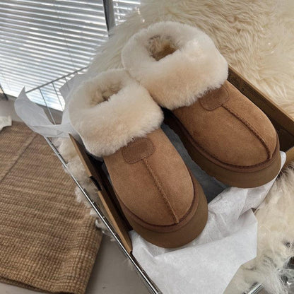 Cheky - Fur Integrated Platform Snow Boots Tarttt Short Tube Bread Shoes