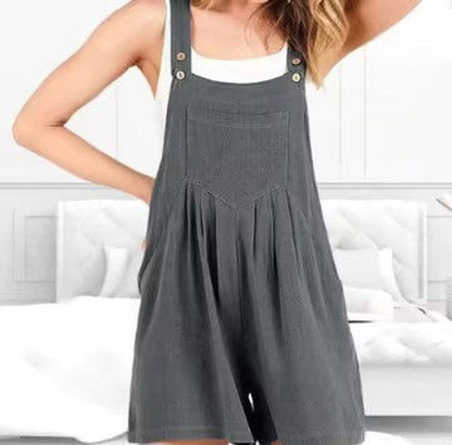 Cheky - Women's Short Overalls Summer Casual Adjustable Strap Loose Short Bib Overalls Jumpsuit Rompers