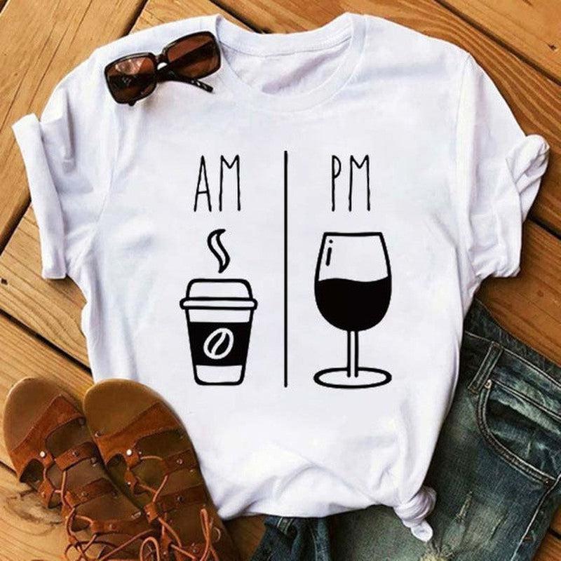 Cheky - T-shirt Kawaii Rose Gold Wine Glass