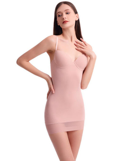 Cheky - Tight Suspender Dress For Shapewear Slimming Bottoming Skirt Support Tummy Corset Womens Clothing