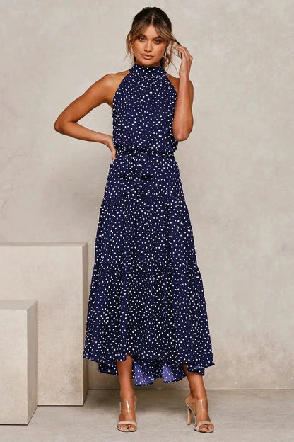 Cheky - Summer Long Dress Polka Dot Casual