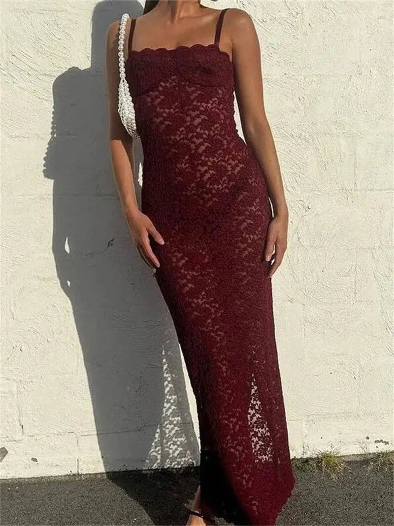 Cheky - Long Dress Sexy Mesh See Through Summer