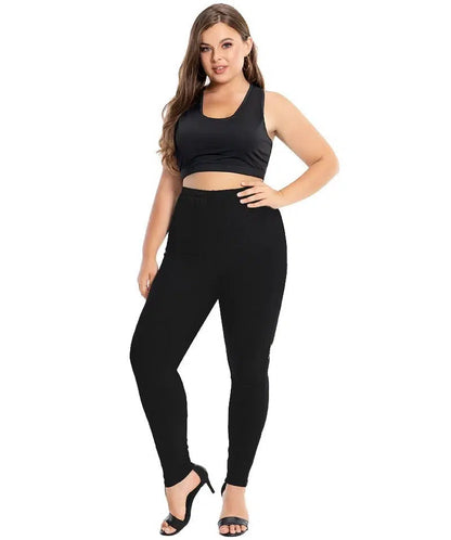 Cheky - Plus Size Leggings For Women Modal Cotton Stretch Elastic Solid Sheer Femme Legin Mujer Pants