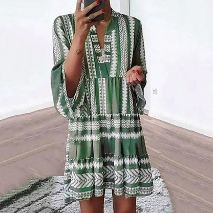 Cheky - Beach Mini Dress Women Loose Dresses Mom Graphics Print Y2k Casual Party Elegant Holiday Loose Spring Summer Maxi Vestidos