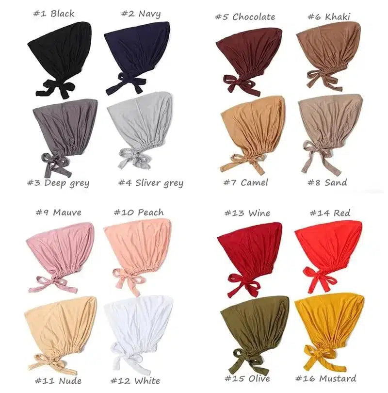 Cheky - New Soft Modal Muslim Turban Hat Inner Hijab Caps Islamic Underscarf Bonnet India Hat Female Headwrap Turbante Mujer