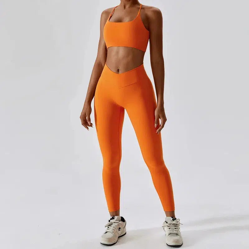 Cheky - Women Yoga Clothing Sets Athletic Wear High Waist Leggings And Top Two Piece Set Seamless Gym Tracksuit Fitness Workout Outfits