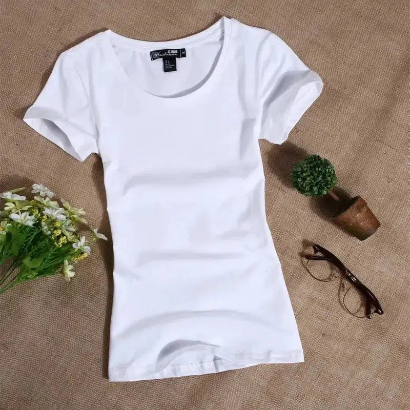 Cheky - MRMT 2024 Women's T Shirt Casual Women Short Sleeved Slim Solid Color Simple Pure Tees Womens T-Shirt For Female Women T shirts