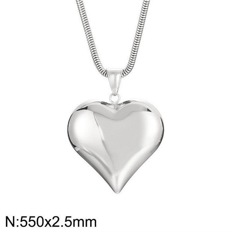 Cheky - Gold Sliver Hollow Heart-shaped Necklace Ins Simple Versatile Personalized Love Necklace For Women's Jewelry Valentine's Day