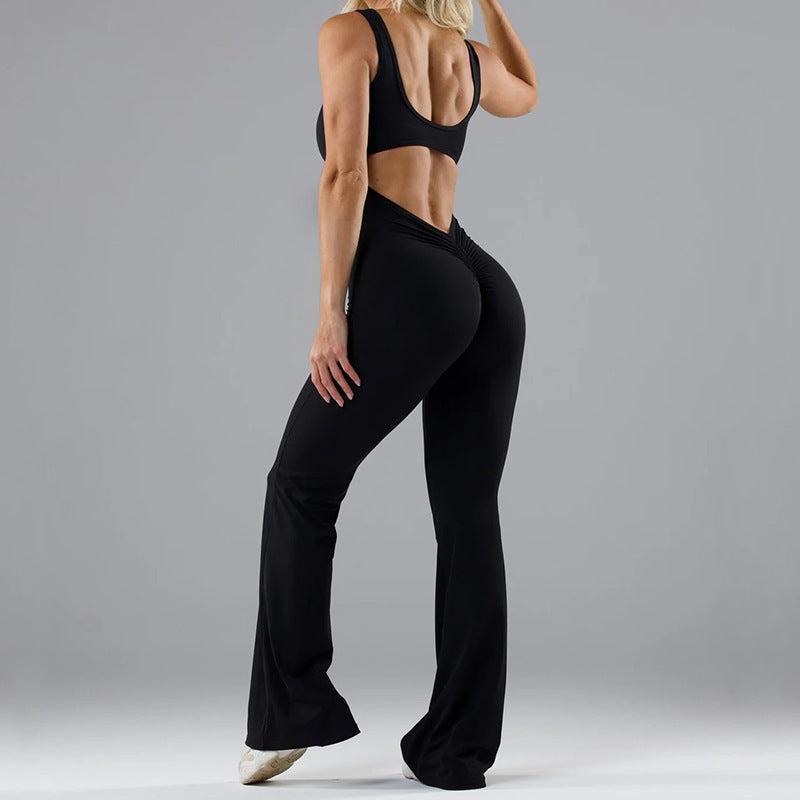 Cheky - Tight Yoga Bodysuit Casual Hollow Seamless Womens Clothing