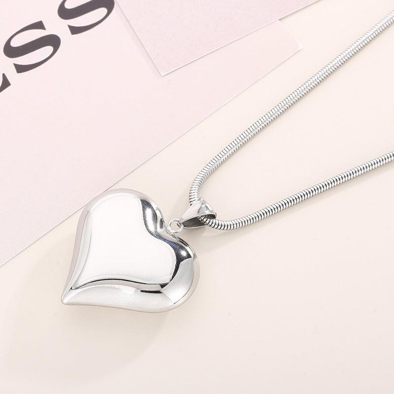 Cheky - Gold Sliver Hollow Heart-shaped Necklace Ins Simple Versatile Personalized Love Necklace For Women's Jewelry Valentine's Day