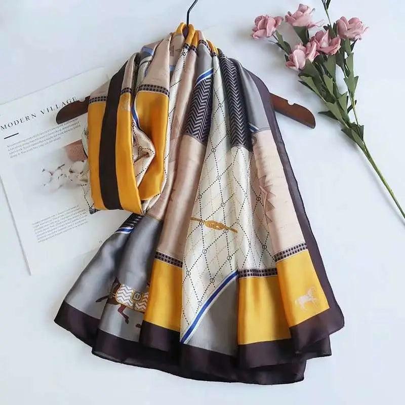 Cheky - All-in-one Sunscreen Shawl Travel Silk Scarf Women's Beach Towel