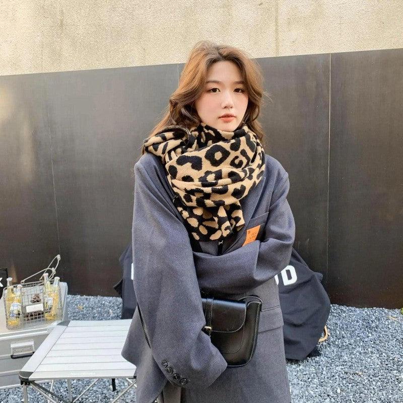 Cheky - Europe And America Fashion Leopard Scarf Versatile Warm Keeping Women