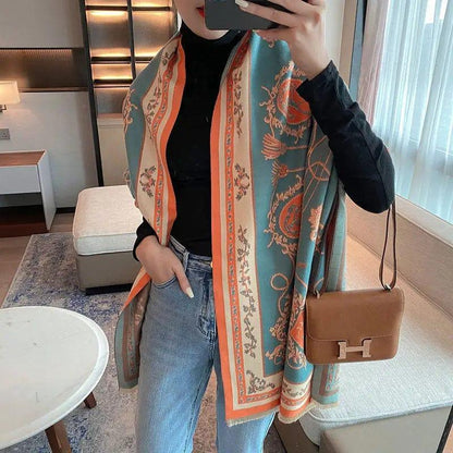 Cheky - Japanese Patterned Cashmere Scarf For Women In Autumn And Winter