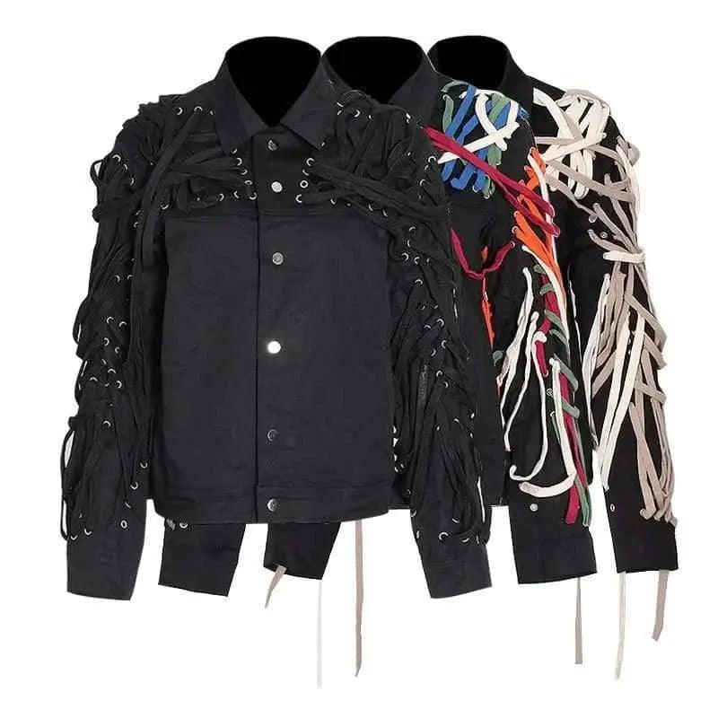 Cheky - Lapel Single Breasted Stereo Strapping Drawstring Jacket