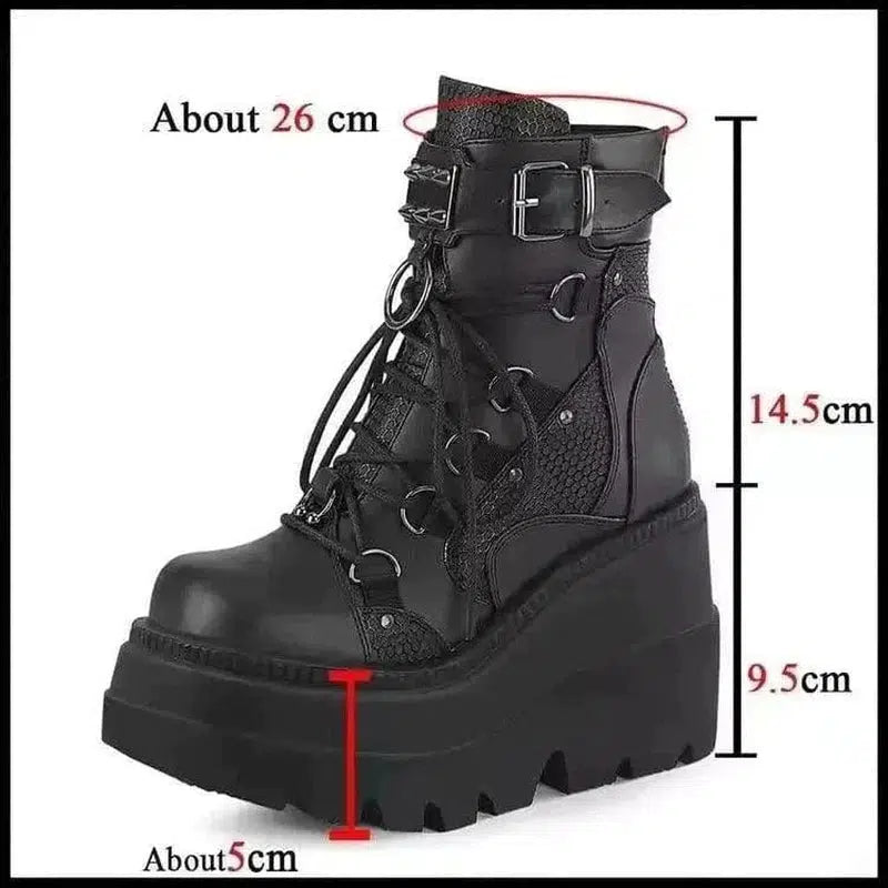 Cheky - Platform Gothic Mid-calf Boots For Women Boots