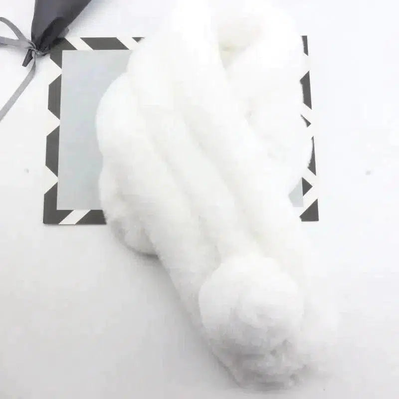 Cheky - Rabbit Fur Scarf Female Winter Korean