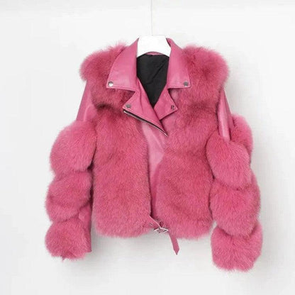 Cheky - Real fur grass motorcycle fox coat