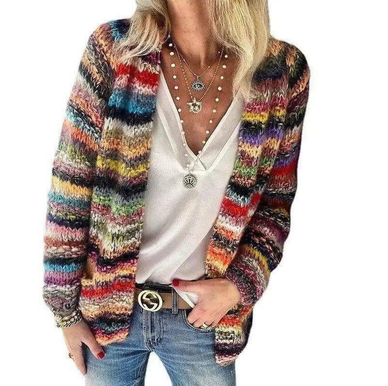 Cheky - Sweater Knitted Cardigan Thin Coat Loose Coat Women