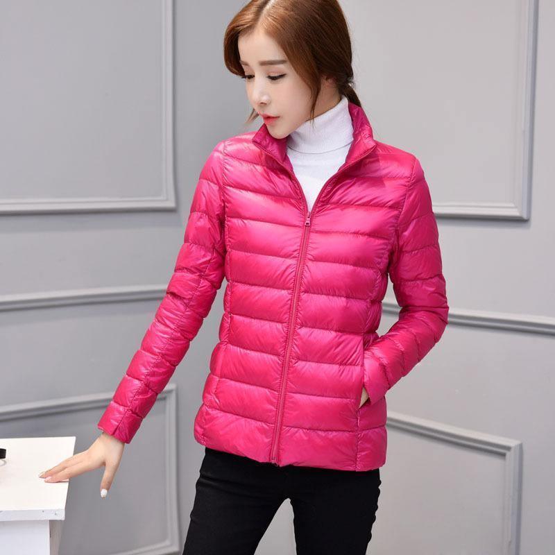 Cheky - Women's stand-up collar slim light down jacket